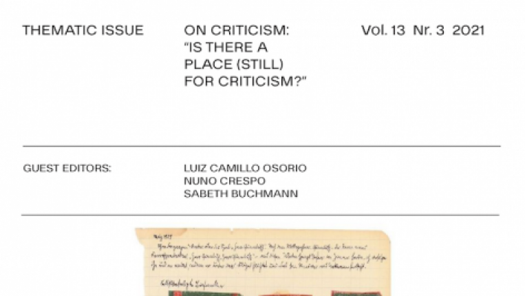 Thumb Novo número do JSTA: Vol 13 No 3 (2021): On Criticism: “Is there a place (still) for criticism?”